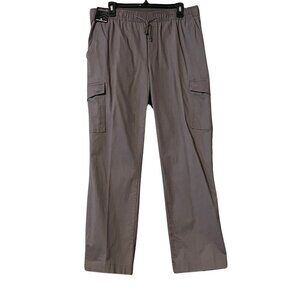 NWT Solaris Men's Drawstring Elastic Waist Cargo Pants in Medium Grey Sz. L